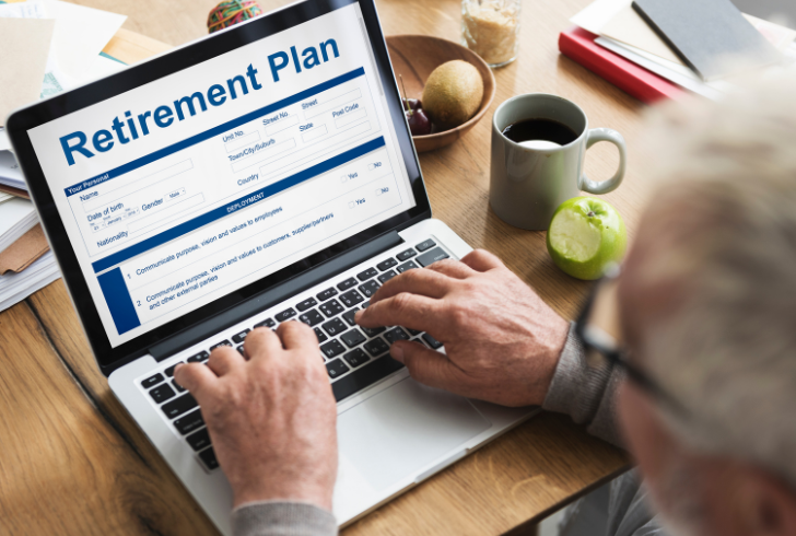 Person reviewing retirement savings plan